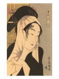 Japanese Woodblock, Woman with Scarf Posters