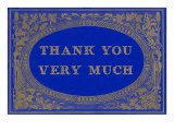 Thank You Very Much, Gold on Blue Prints