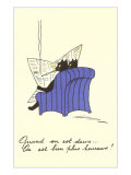 French Black Cats Reading Newspaper Pôsteres French Black Cats Reading Newspaper Pôsteres