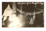 Fish Hanging by Campfire Posters