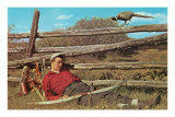 Bow Hunter Sleeping by Pheasant Pósters Bow Hunter Sleeping by Pheasant Pósters