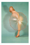 Naked Lady Hiding Behind Transparent Umbrella Pósters Naked Lady Hiding Behind Transparent Umbrella Pósters