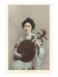 Geisha with Samisen Print