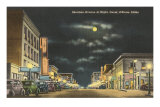 Moon over Sherman Avenue, Coeur d'Alene, Idaho Posters