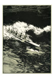 Etching of Outrigger Canoe, Hawaii Photo