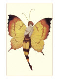 Lady as Butterfly Posters
