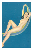 Nude Lounging on Moon Print