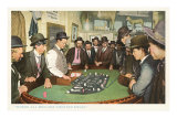 Hommes autour de la table de jeu Affiche