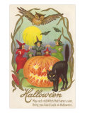 Witches, Bats Owl, Cat, Jack O'Lantern Posters