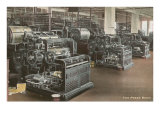 Newspaper Printing Press Room Lámina giclée Newspaper Printing Press Room Lámina giclée