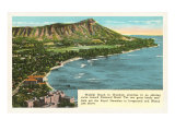 Waikiki and Diamond Head, Hawaii Prints