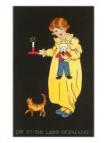 Off to the Land of Dreams, Girl with Candle Lámina giclée