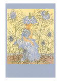 Girl Dressed as Blue Flower Giclee Print Girl Dressed as Blue Flower Giclee Print