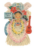 Aloha from Hawaii, Doll with Ukulele Print