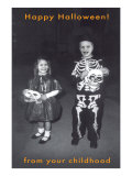 Trick or Treaters in Costume Lámina giclée