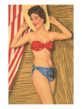 Girl in Bandana Bathing Suit Lámina giclée