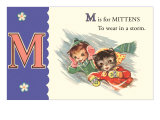 M is for Mittens Wydruk giclee