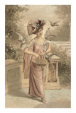 French Fashion, Woman with Doves Poster