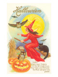 Halloween, Red Witch and Poem Photo