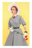 Fifties Check Dress Fotografía