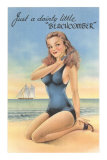 Beachcomber, Girl in Black One-Piece Prints