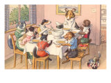 Dogs and Cats at Supper Photo