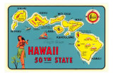 Carte de Hawaï Posters