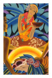 Hawaiian Woman at Luau, Graphics Poster