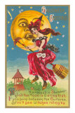 Halloween, Witch in Front of Moon Poster
