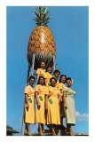 Hawaiian Women with Pineapple Tower Posters