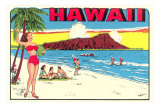 Waikiki Beach and Diamond Head, Hawaii Poster