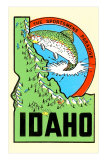 Idaho Map with Trout Photo