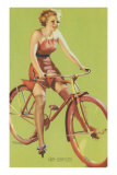 Free-Wheeling, Blonde on Bike Prints
