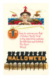 Halloween Greetings, Witch and Poem Posters