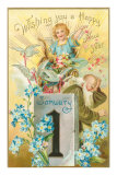 Wishing You a Happy New Year, Victorian Angel, Father Time Posters
