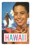 Hawaii, Surfer and Diving Boy Posters