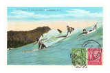 Surf Riding at Waikiki, Hawaii Láminas Surf Riding at Waikiki, Hawaii Láminas