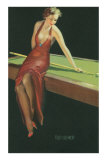 Two Cushion, Vamp Playing Pool Pósters