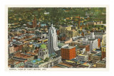 Vue aérienne de Fort Wayne, Indiana Posters