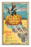 Halloween, Pumpkin Carriage Drawn by Mice Posters