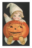 Child in Cap with Jack O'Lantern Prints