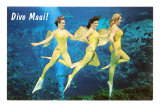 Dive Maui, Three Mermaids Posters