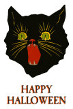 Happy Halloween, Black Cat Posters