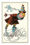 Boy with Joker Hat Ice Skating Prints
