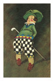Smirking Little Golfer Prints