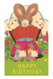 Bunny Playing Concertina Print