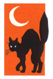 Black Cat and Moon Print