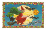 The Halloween Spirit, Witch on Broom Posters