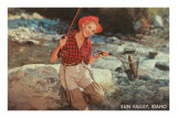 Sun Valley, Idaho, Woman with Fish in Net Photo