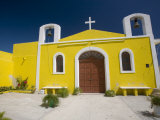 Small Yellow Chapel, Puerto Telchac, Yucatan, Mexico Photographic Print by Julie Eggers